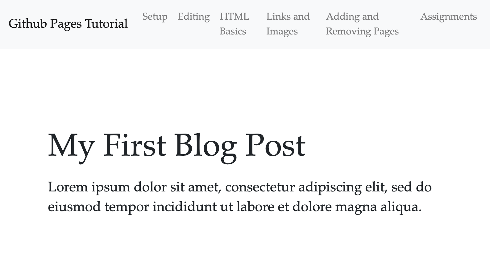 Screenshot of rendered blogpost.html